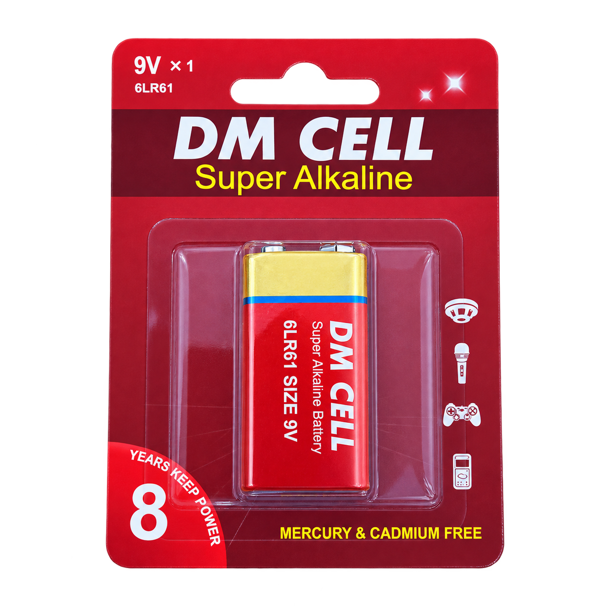 باتری کتابی آلکالاین 9 ولت DM CELL