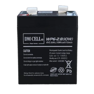 باتری سیلد اسید 6 ولت 2.8 آمپر ساعت DM CELL مدل WP6-2.8