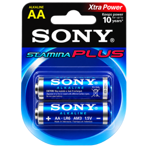 باتری قلمی سونی آلکالاین 1.5 ولت مدل Stamina Plus بسته 2 عددی