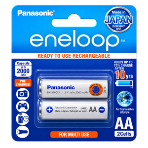 باتری قلمی شارژی پاناسونیک Eneloop AA 1.2 ولت 2000 میلی‌آمپر بسته 2 عددی
