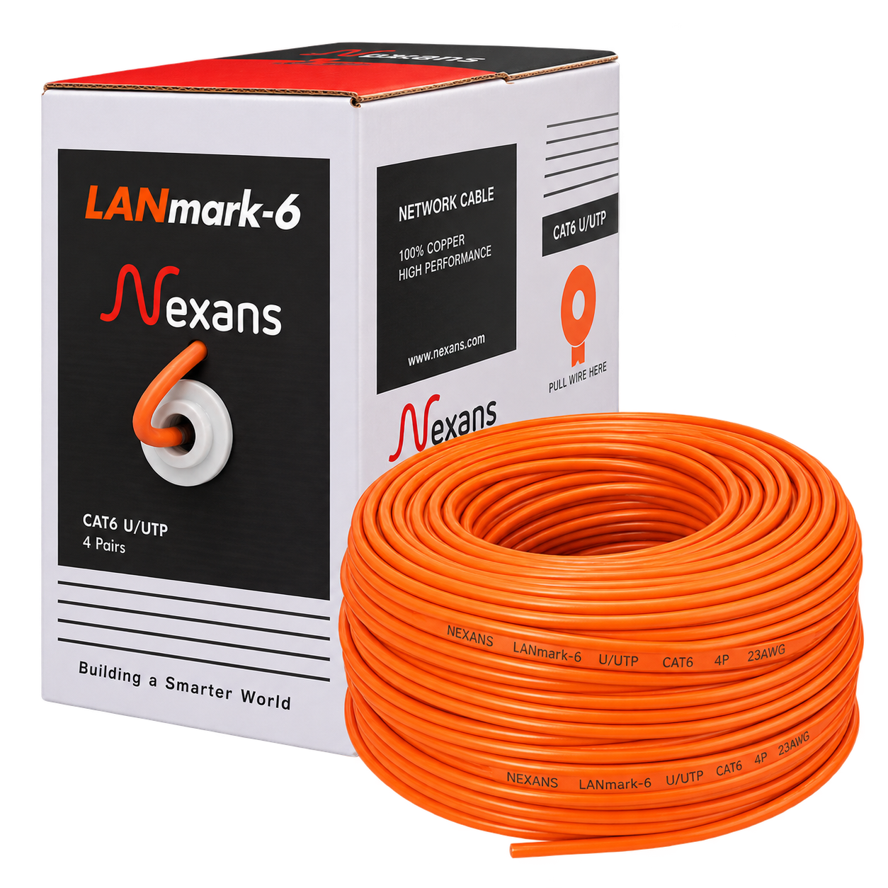 کابل شبکه Cat6 UTP نگزنس حلقه 305 متری (Nexans)
